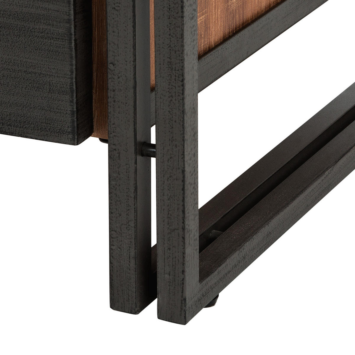 REGAL - 2 Fächer, 1 Tür, Akazie massiv / Metall - Akaziefarben, Holzwerkstoff (60/190/35cm) - home24