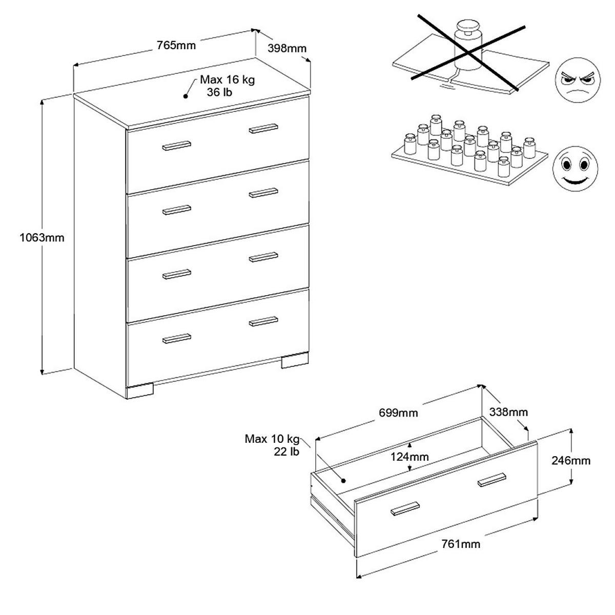 KINDERZIMMER weiß, Komplett-Set 2-teilig mit Stauraumbett, Kommode - Silberfarben/Weiß, Holzwerkstoff/Kunststoff (115/110/204cm) - Parisot Meuble