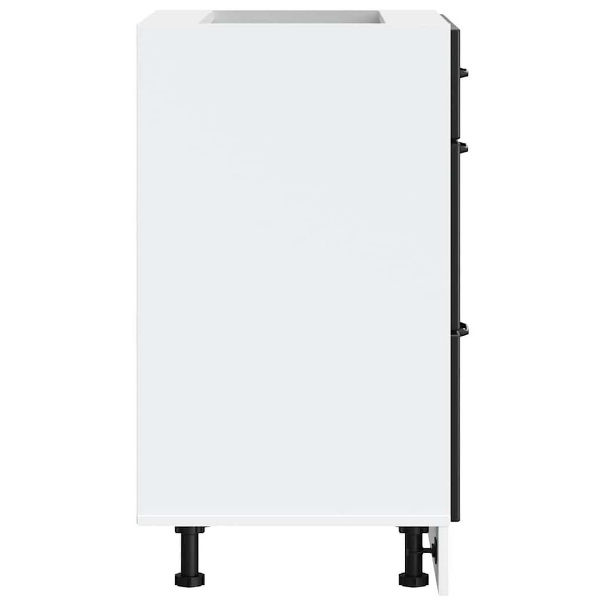 KÜCHENUNTERSCHRANK Kalmar mit 3 Schubladen 60/46/81,5 cm aus Holzwerkstoff Schwarz - Schwarz, Holz (60/81.5/46cm) - vidaXL