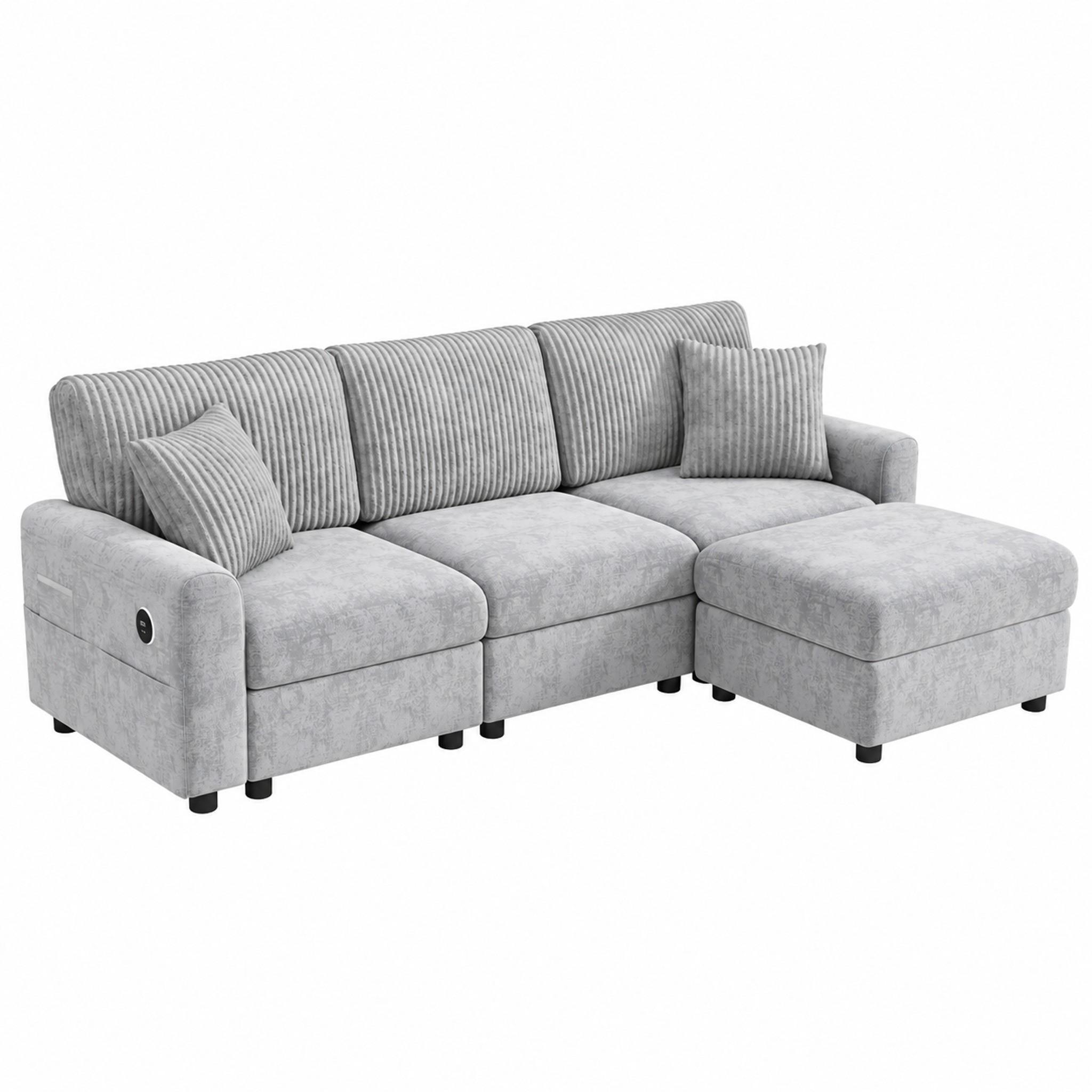 Meubliv Sofa Grau 223x146 cm