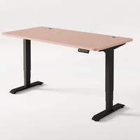 SCHREIBTISCH Elektrisch Höhenverstellbarer HomePro 160x80cm Schwarz/Rosa mit Memory-Funktion, Anti-Kollisions Technologie - Pink/Schwarz, Holzwerkstoff (80/160/62cm) - Desktronic