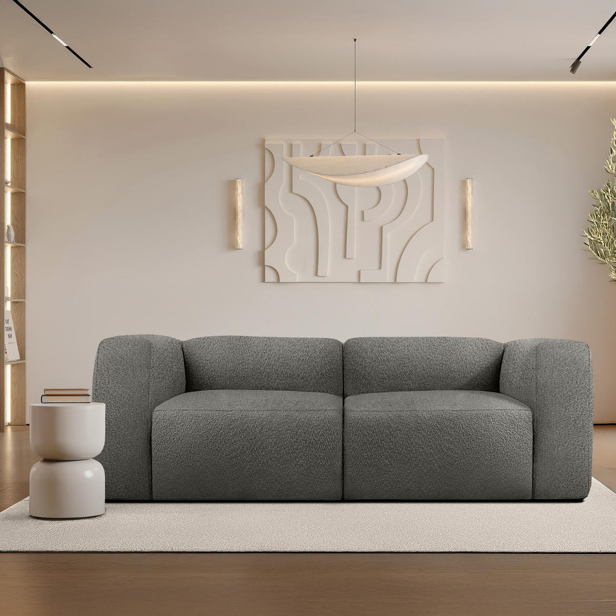 2-SITZER SOFA BUFFO, Stahlgrau - Grau, Holz/Holzwerkstoff (210/73/96cm) - KONSIMO®