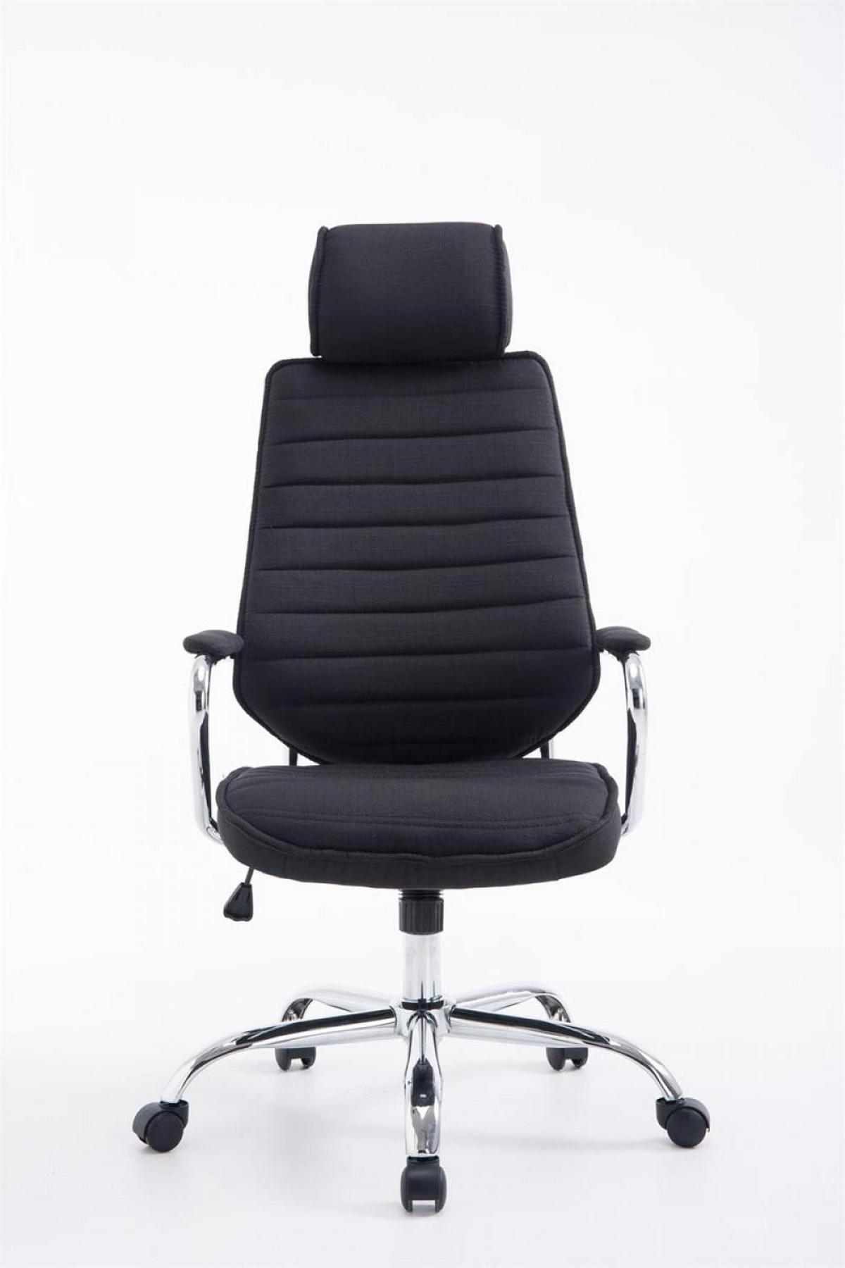 CHEFSESSEL Stoff schwarz - Chromfarben/Schwarz, Textil/Metall (60/117/67cm) - CLP
