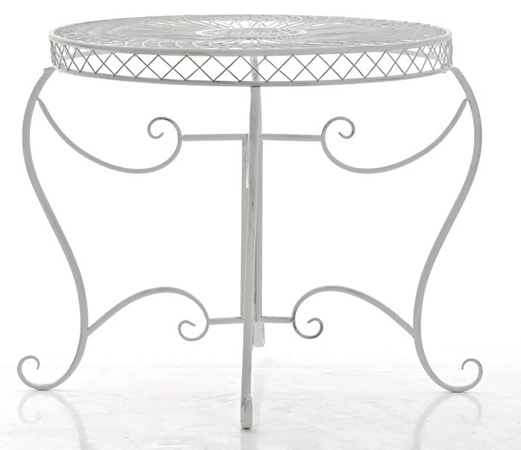GARTENTISCH Sheen antik weiß - Creme, Metall (69/90/90cm) - TPFGarden