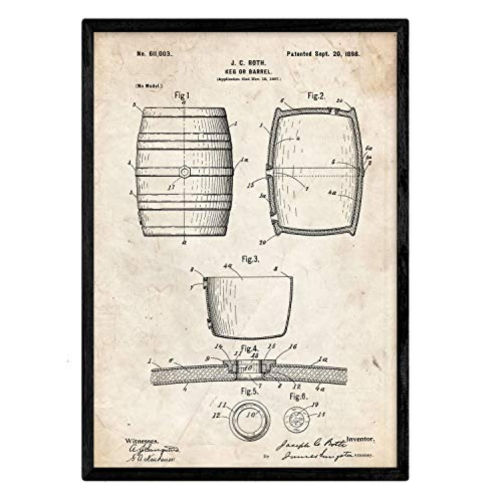 POSTER Barrel Patent A3 Rahmenlos - Klar, Papier (29.7/5/42cm) - Nacnic