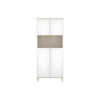 BUFFETSCHRANK - 79.6 cm x 40 cm - holz - naturfarben hell, weiß Wajdi - Weiß, Holz (79/188/40cm) - Vente-Unique