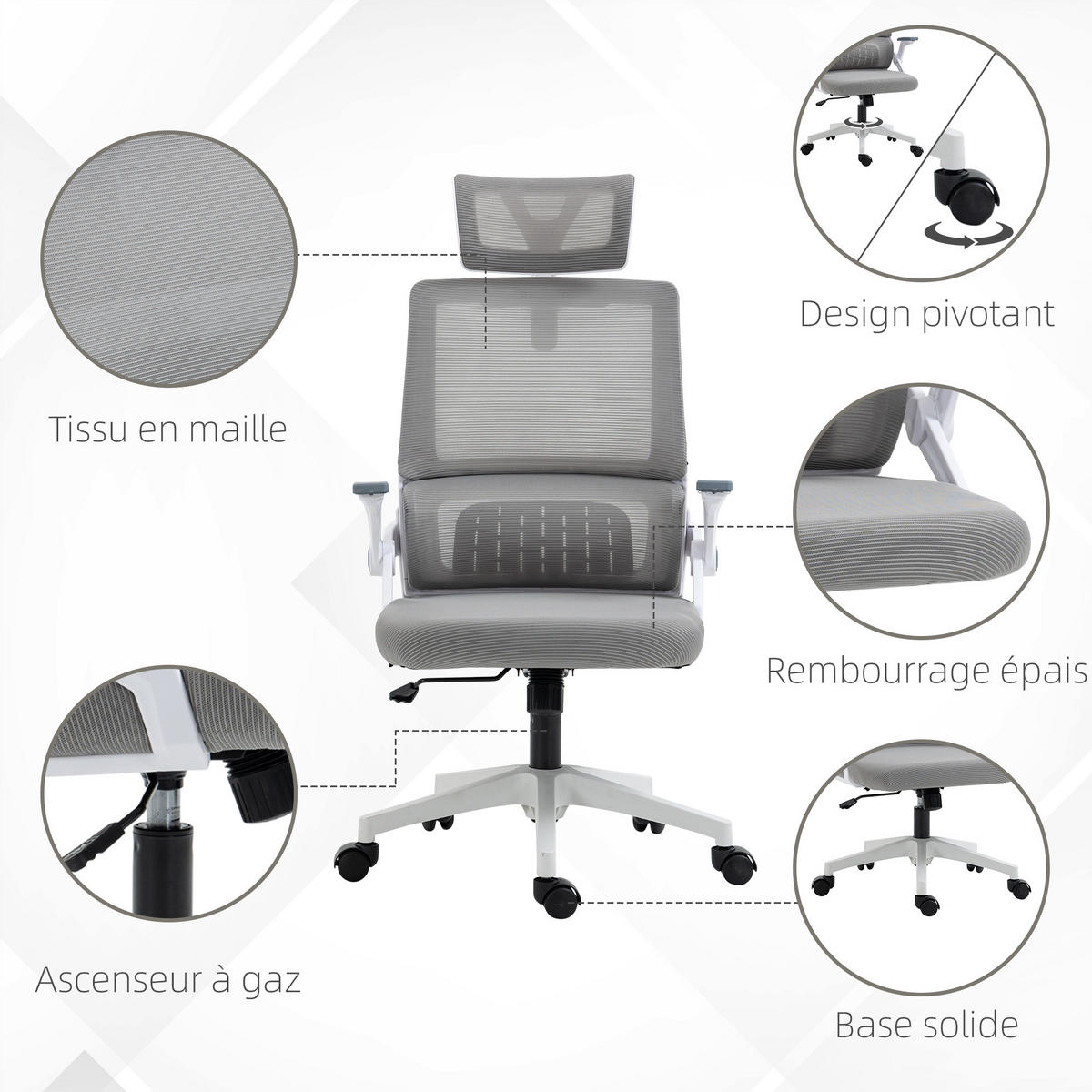 DREHSTUHL DE-11693 ergonomisch neigbar Grau - Grau, Textil (61/121.5/60cm) - ComfortXL