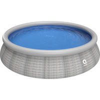 POOL Aufstellpool Prompt Set rund 450 x 84 cm rattan-grau ohne Filterpumpe - Grau, Kunststoff (450/84/450cm) - Avenli