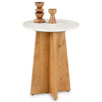 BEISTELLTISCH KERALA weiß/natur - Weiß/Naturfarben, Naturmaterialien/Holz (40/40/51cm) - IDIMEX