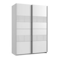 SCHRANK mit 2 Schiebetüren und Einsatz - L135 cm - Weiß, Holzwerkstoff (65/200/135cm) - Calicosy