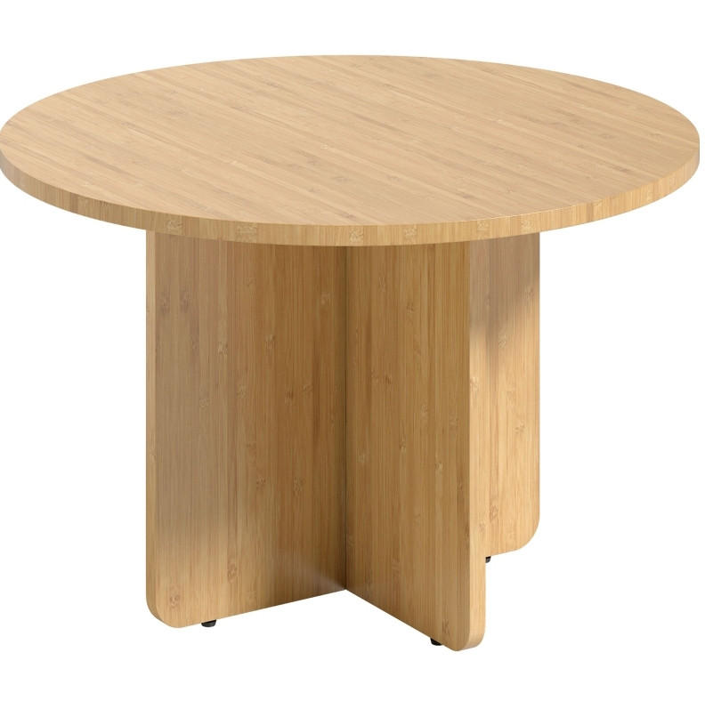 COUCHTISCH 66 cm aus Bambus mit Kreuzgestell - Naturfarben, Naturmaterialen (66/66/45cm) - BEAOK