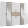KLEIDERSCHRANK Diver weiß / Eiche Sägerau 270 / 58 / 207cm - Eichefarben/Weiß, Holz/Holzwerkstoff (270/207/58cm) - Wimex
