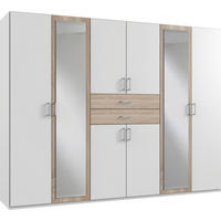 KLEIDERSCHRANK Diver weiß / Eiche Sägerau 270 / 58 / 207cm - Eichefarben/Weiß, Holz/Holzwerkstoff (270/207/58cm) - Wimex