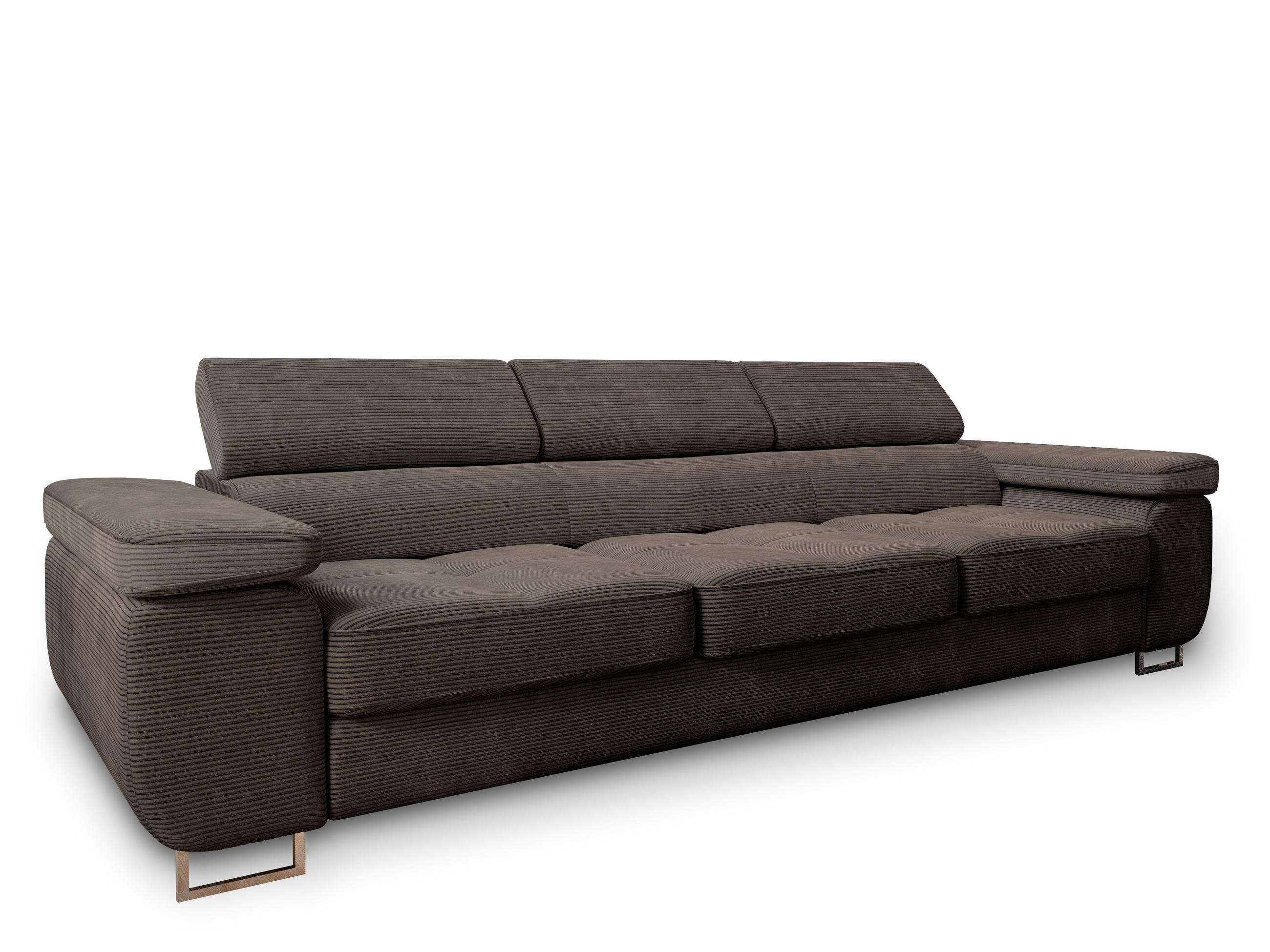 BETTSOFA MOSINE Braun Kordstoff mit Schlaffunktion - Braun, Textil (281/87/98cm) - MASSENO