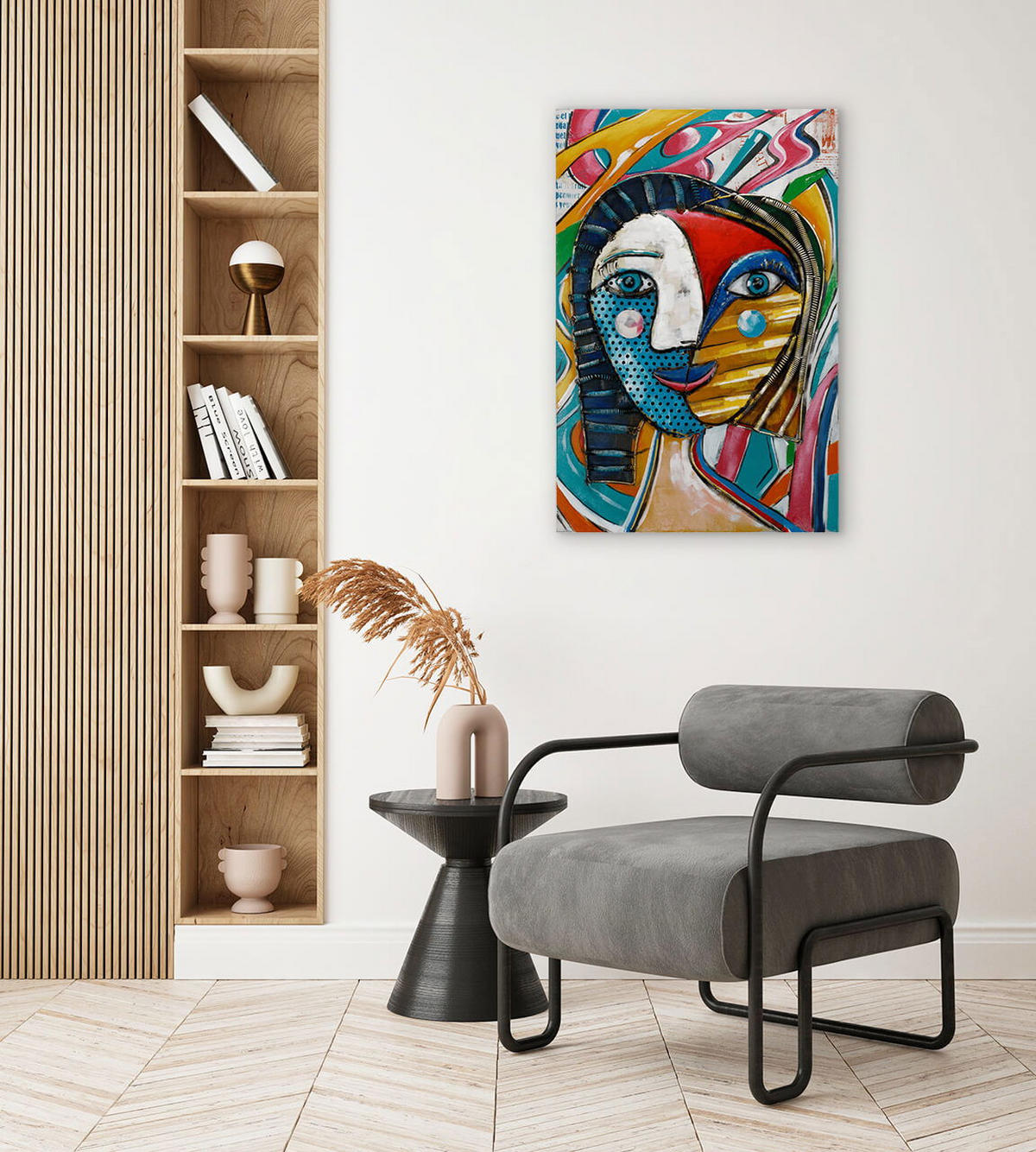 METALLBILD Bunt 60/90 cm - Multicolor, Metall (5/90cm) - KUNSTLOFT