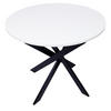 ESSZIMMERTISCH Rund, weiß, Beine aus Metall schwarz lackiert, 90/90/77cm - Schwarz/Weiß, Holzwerkstoff (90/90/77cm) - Skraut Home