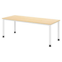 SCHREIBTISCH Serie-H 80/200/74 cm in Ahornfarben/Weiß - Ahornfarben/Weiß, Holzwerkstoff (80/200/74cm) - bümö