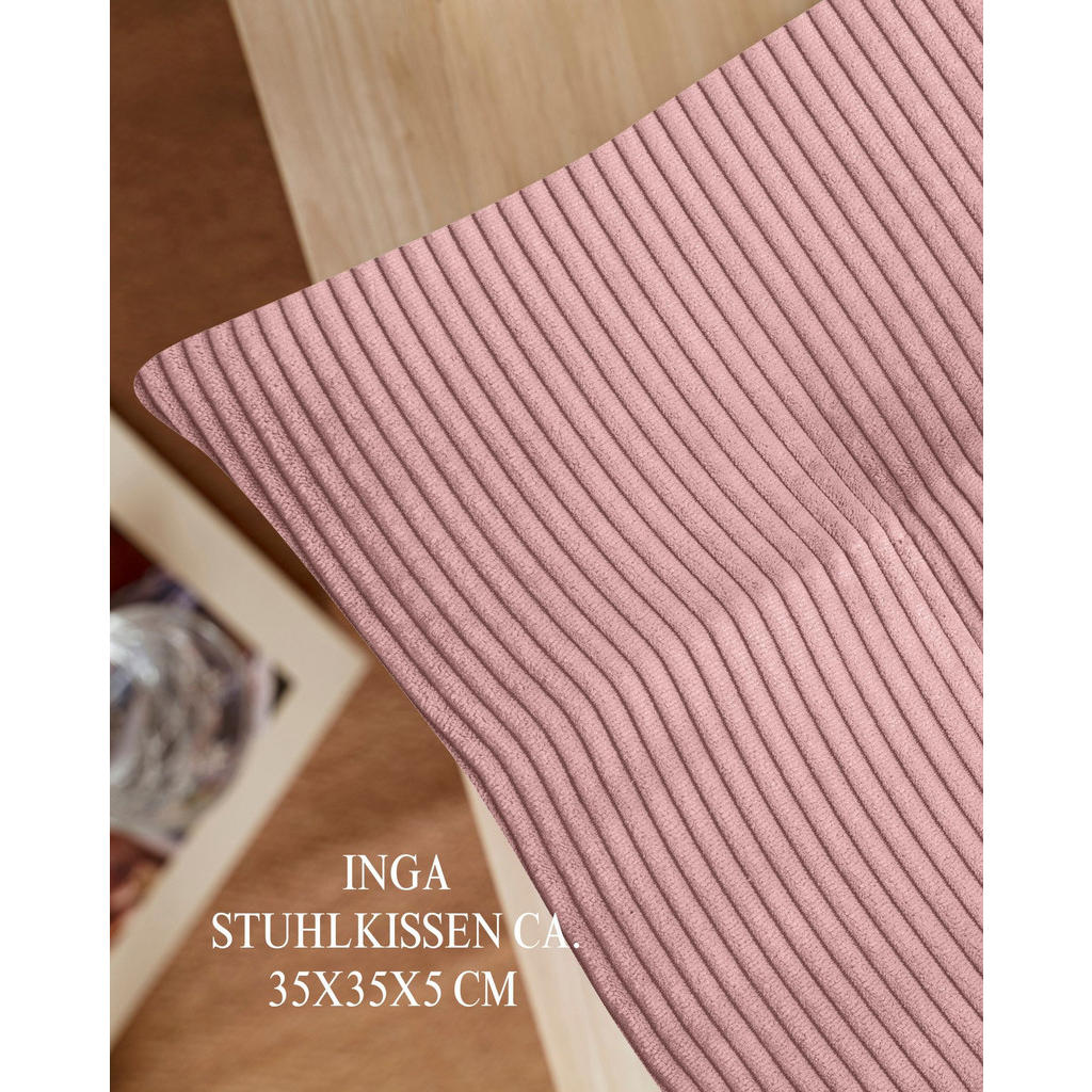 Thumbnail - Magma Heimtexx Stuhlkissen, Altrosa, Textil, Gestreift, Füllung: Polyester, Quadratisch, 35x5x35 cm, Wohntextilien, Kiss...