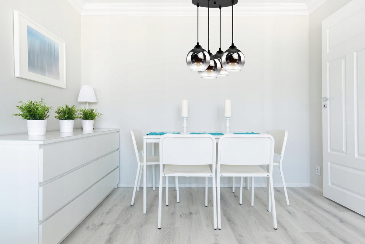 PENDELLEUCHTE MASUR - Transparent/Anthrazit, Glas/Metall (35/35/80cm) - kiki design