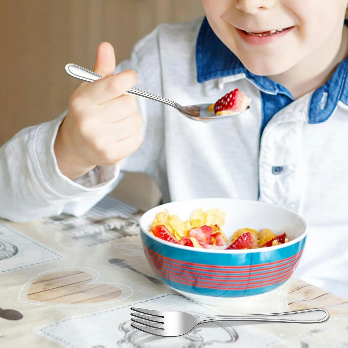 KINDERBESTECK 16-teiliges Set Edelstahl - Silberfarben, Metall