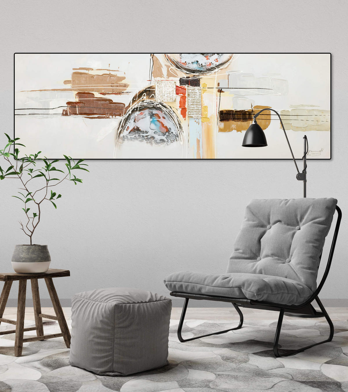 OLEJOMAĽBA 150/50 cm, Zvieratá - hnedá, drevo/textil (150/50cm) - KUNSTLOFT