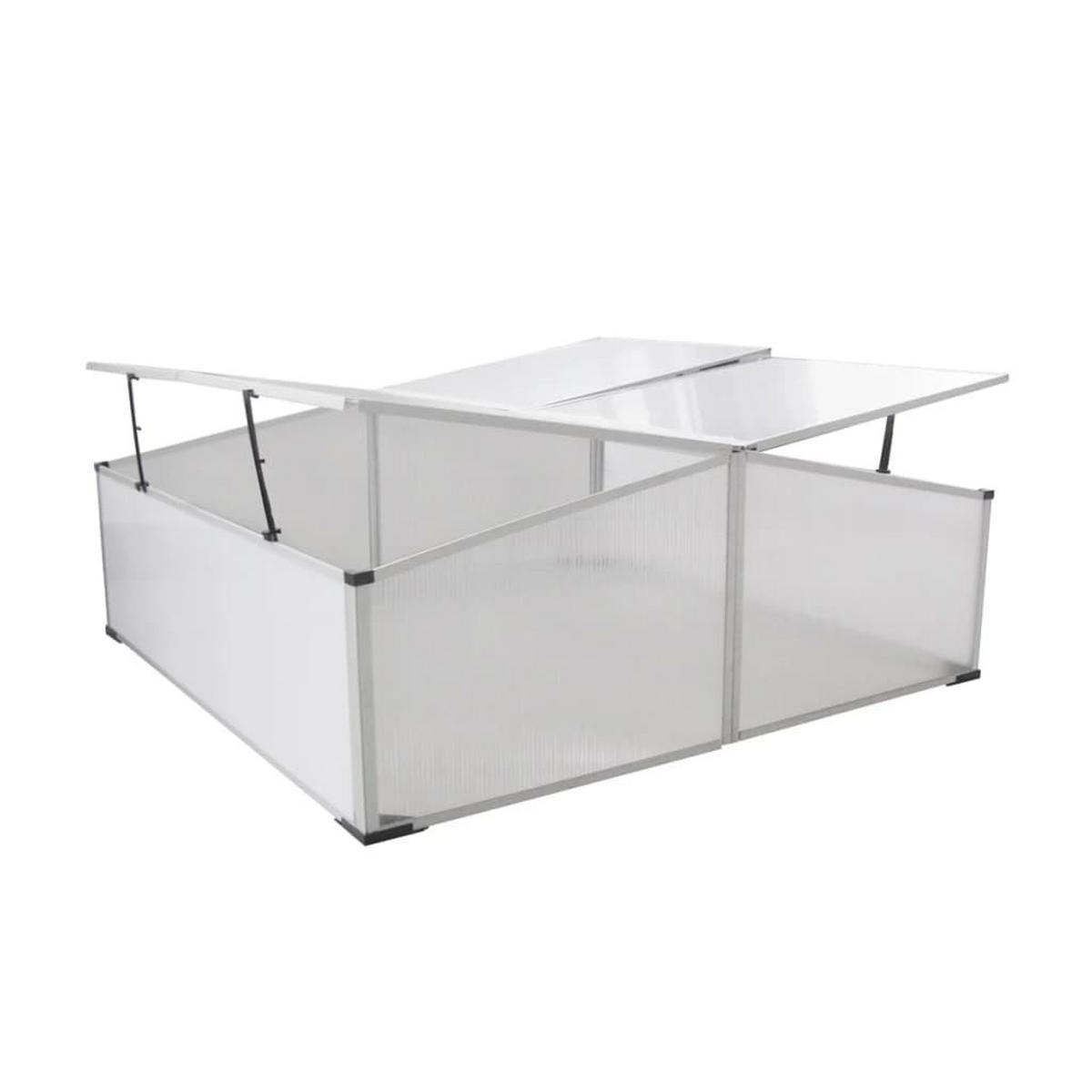 FRÜHBEET mit 4 Deckeln - Transparent, Kunststoff (108/41/110cm) - furnicato