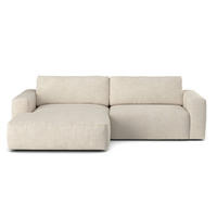 ECKSOFA mit Cord-Stoff - Beige/Creme, Holz/Kunststoff (288/175cm) - Cotta