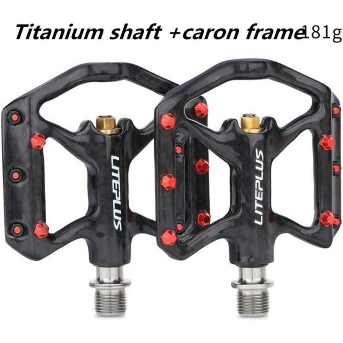 FAHRRAD-PEDALE Karbon Titan-Achse Ultraleicht 181 g - Schwarz, Metall (8.6/1.5/9.1cm)