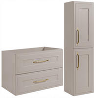 WASCHBECKUNTERSCHRANK + HÄNGESÄULE CLASSIC 80cm Kaschmir - Kaschmir, Holzwerkstoff (80/58/46cm) - Rodan