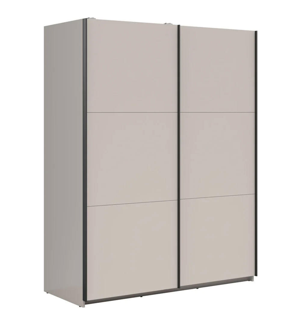 SCHWEBETÜRENSCHRANK Tetrix Kaschmir 153,5 / 60 / 195,5cm - Kaschmir/Braun, Holz/Holzwerkstoff (153.5/195.5/60cm) - Feldmann-Wohnen