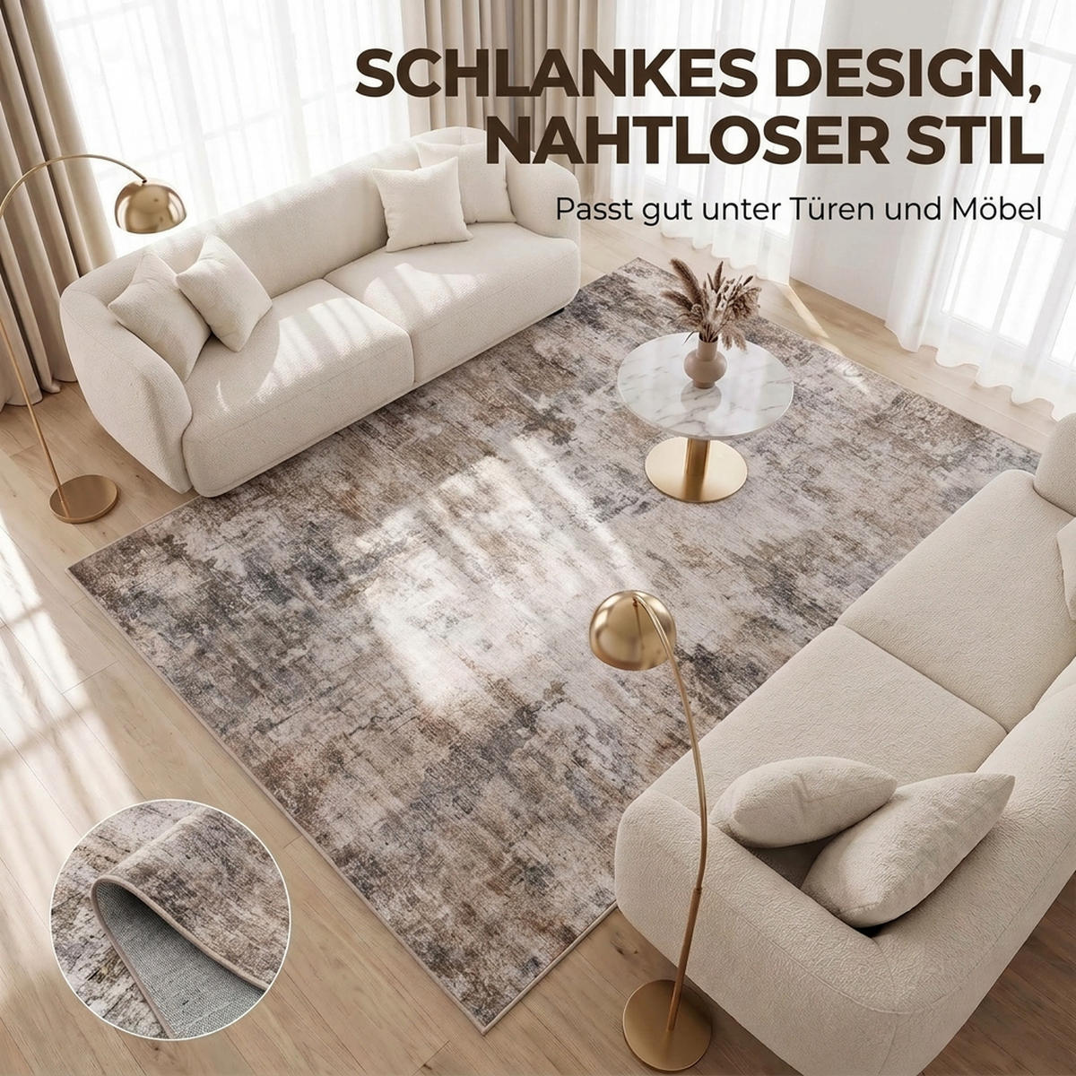 TEPPICH Polyester Braun - Braun, Textil (200/300cm) - HOMCOM