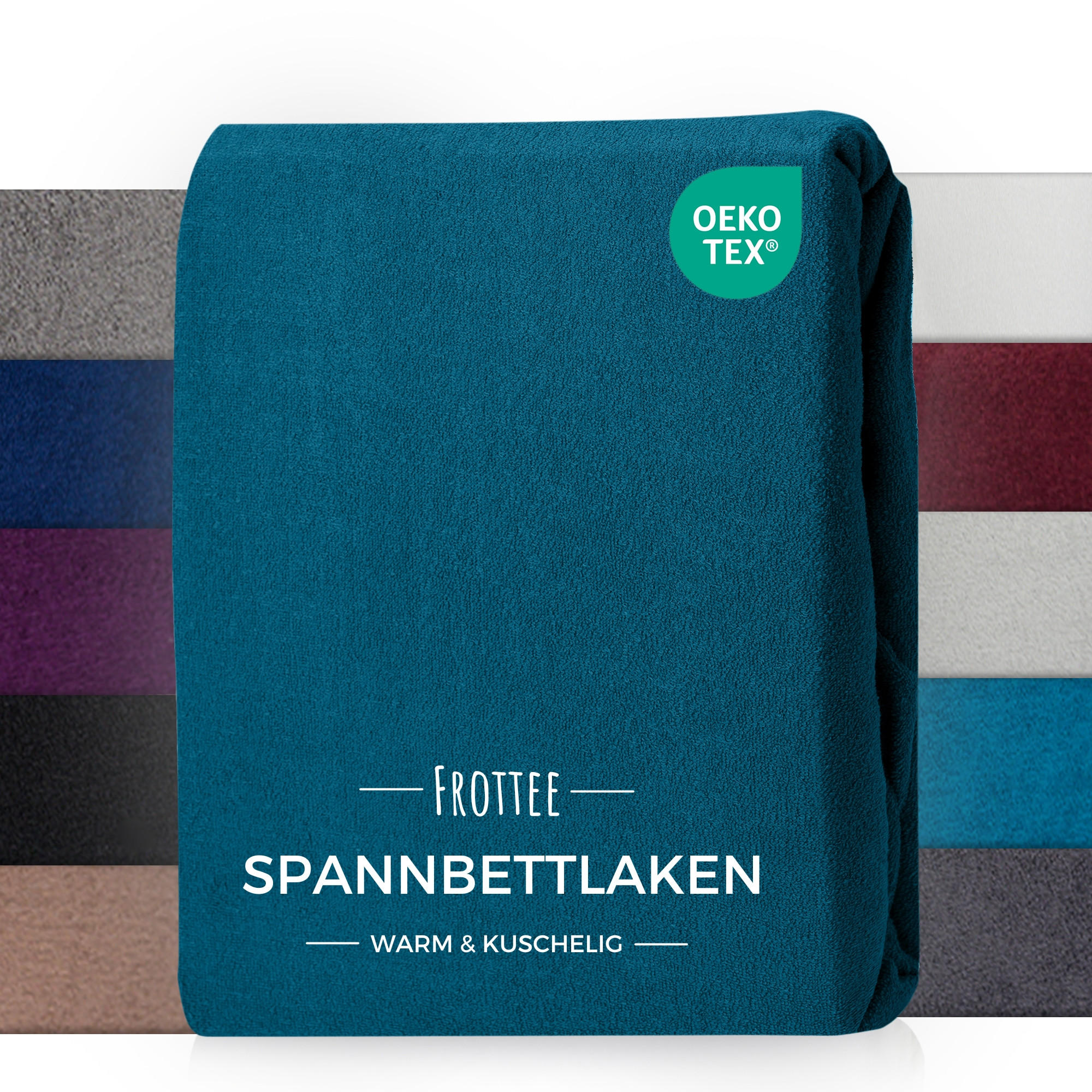 FROTTEE-SPANNBETTLAKEN 140x200 cm Petrol, Warmes Winter Bettlaken - Petrol, Textil (140/200cm) - Carpe Sonno