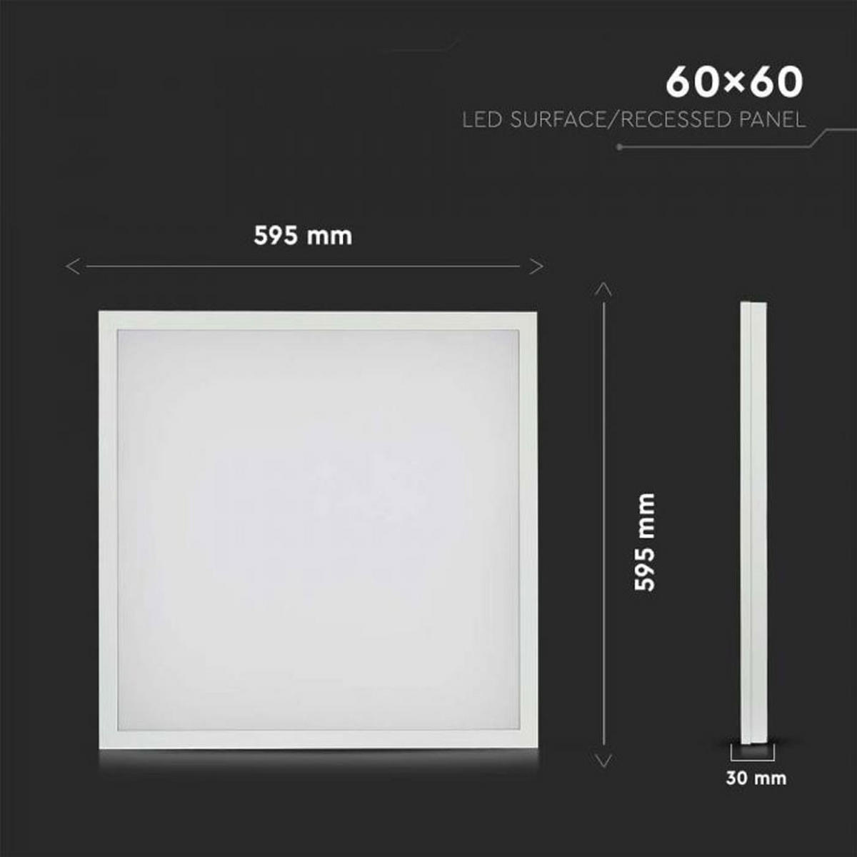 LED DECKENLEUCHTE Kunststoff Weiß - Weiß, Kunststoff (59.5/59.5/3cm)