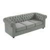 SOFA 3-Sitzer - Samt - Hellgrau - CHESTERFIELD - Hellgrau, Textil (205/72/88cm) - Vente-Unique