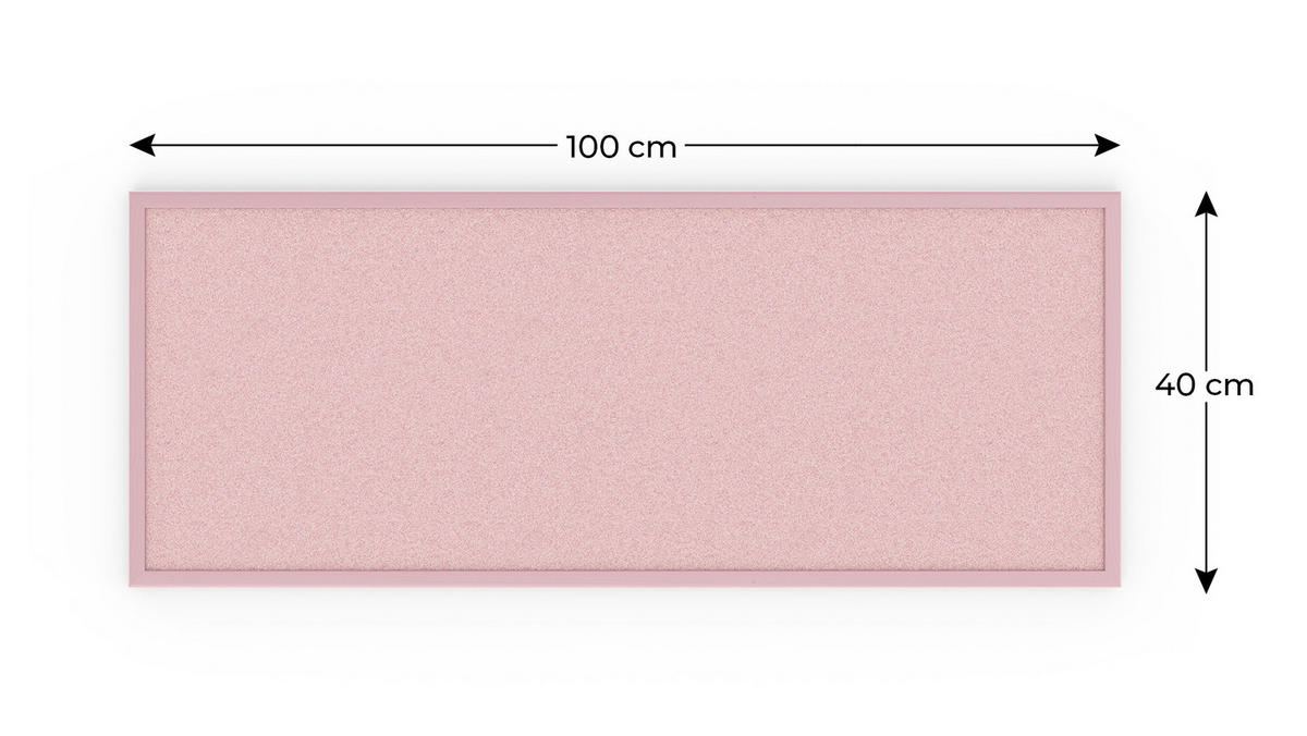 PINNWAND, Korktafel in Pink, 100x40 cm, Holzrahmen - Pink lackiert - Pink, Holz (100/40/1.5cm) - ALLboards