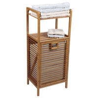 WÄSCHEKORB Bambus Stoff Natur Schrank 95,5x40x30 cm - Naturfarben, Holz (40/95.5/30cm) - Begryf