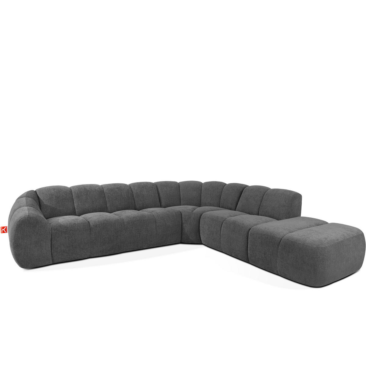 ECKSOFA RECHTS FLAVA, Aschgrau - Grau, Holz/Holzwerkstoff (310/274cm) - KONSIMO®