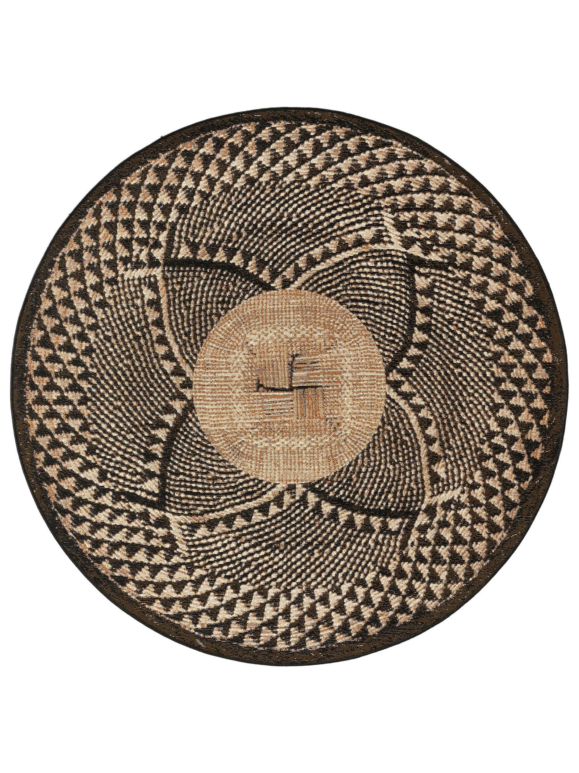 OUTDOORTEPPICH Artis Schwarz ø 160 cm rund - Schwarz, Textil (160/160cm) - benuta Nest