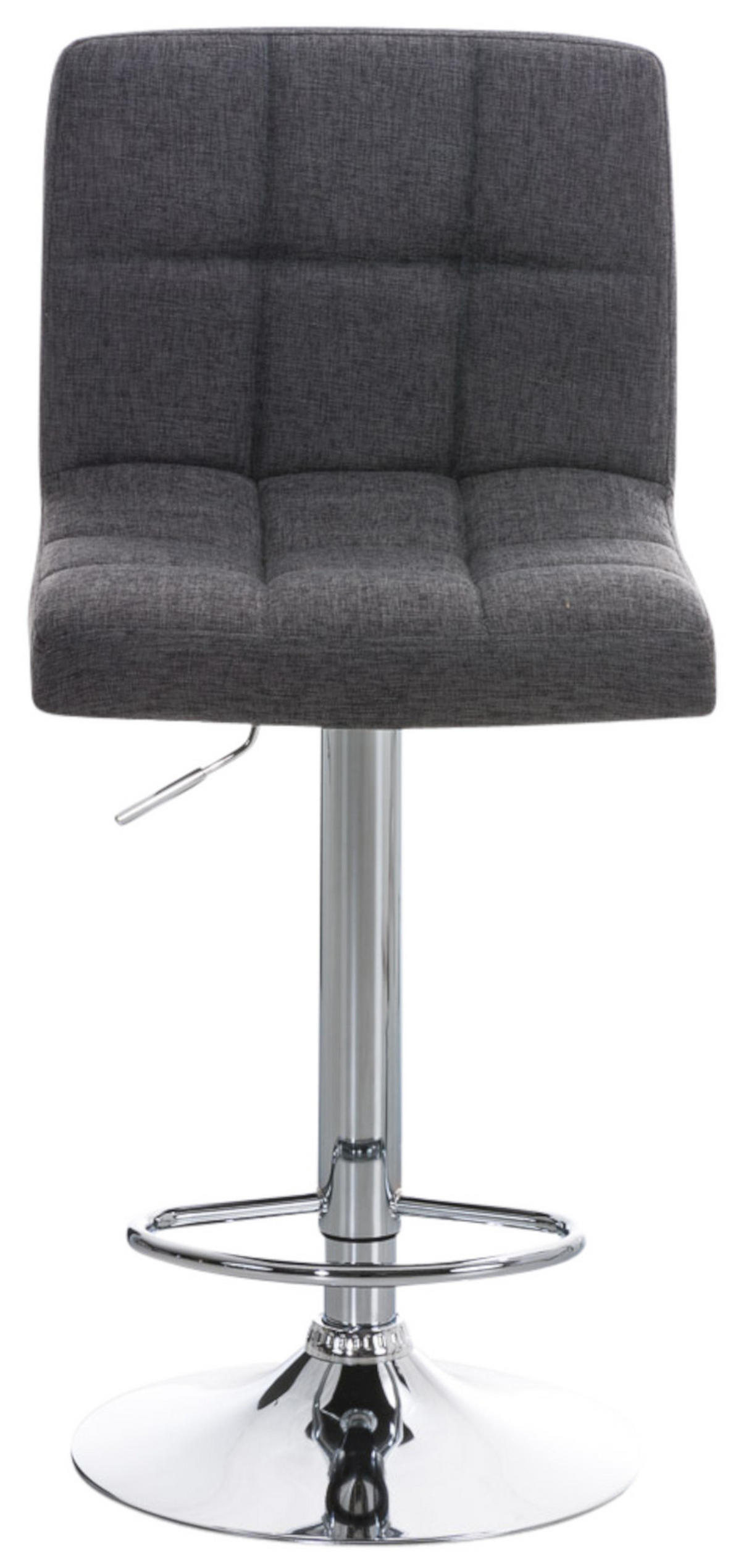 BARHOCKER 2er Set Stoff hellgrau - Chromfarben/Hellgrau, Textil/Metall (46/94/47cm) - CLP