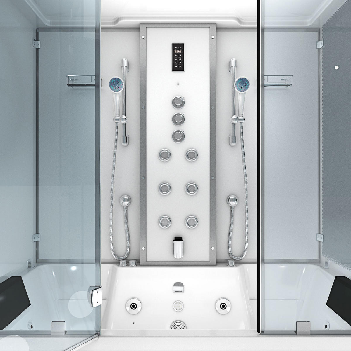 DAMPFDUSCHE Whirlpool K80-WS-TH-A-EC-SC - Weiß, Glas/Kunststoff (100/180/228cm) - AcquaVapore by Sandra Jentho