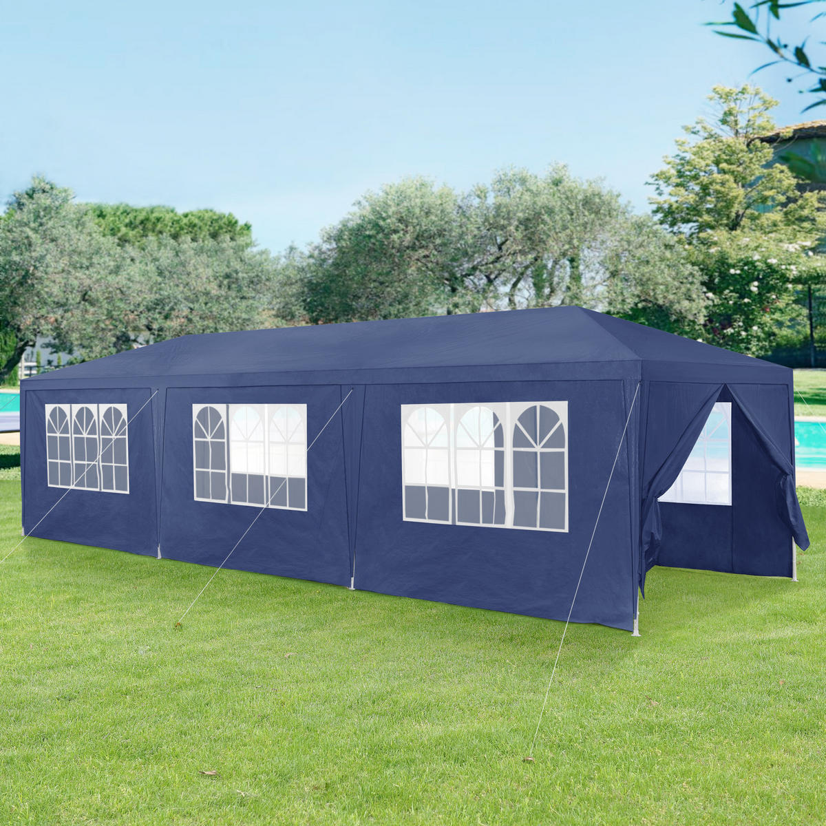 PARTYZELT Wedau - Dunkelblau, Kunststoff/Metall (900/255/300cm) - casa.pro
