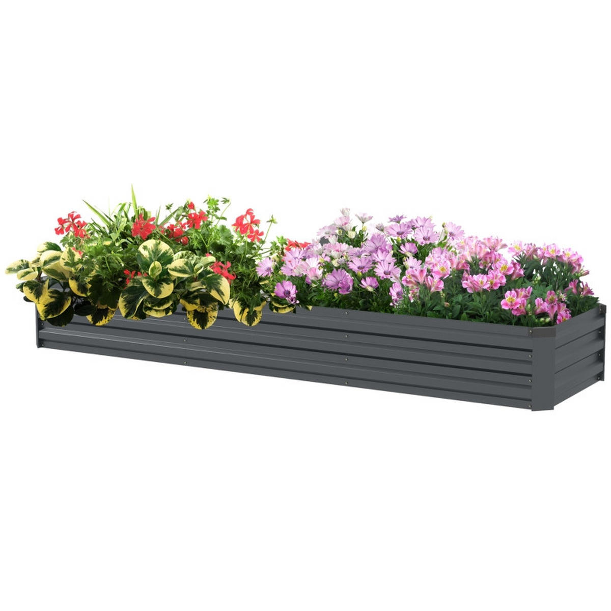 HOCHBEET 240x60x30 cm offen wetterfest dunkelgrau - Dunkelgrau, Metall (240/30/60cm) - Fortuna Lai