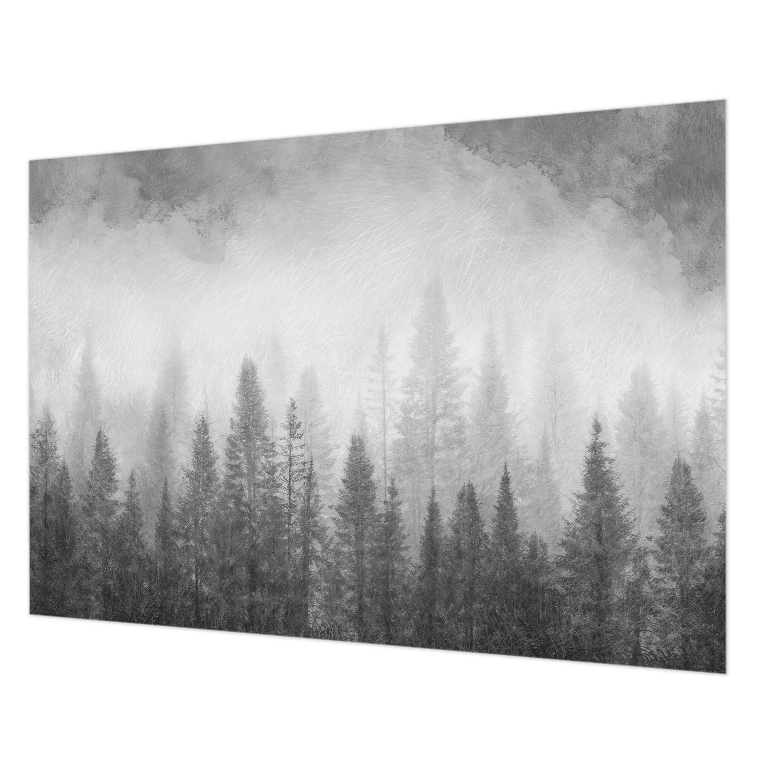 FOTOTAPETE 312x219 cm - Waldnebel - Grau, Textil (312/219cm) - Wallfluent