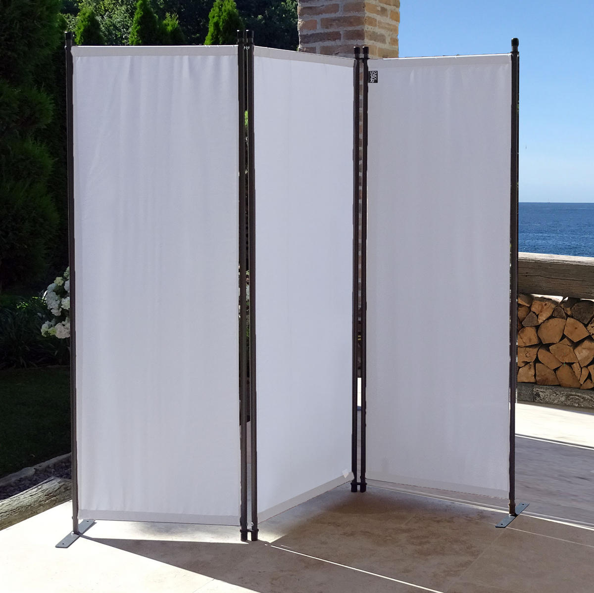 PARAVENT 3-tlg. 170x165 cm Weiß - Weiß, Metall (170/165cm) - QUICK STAR