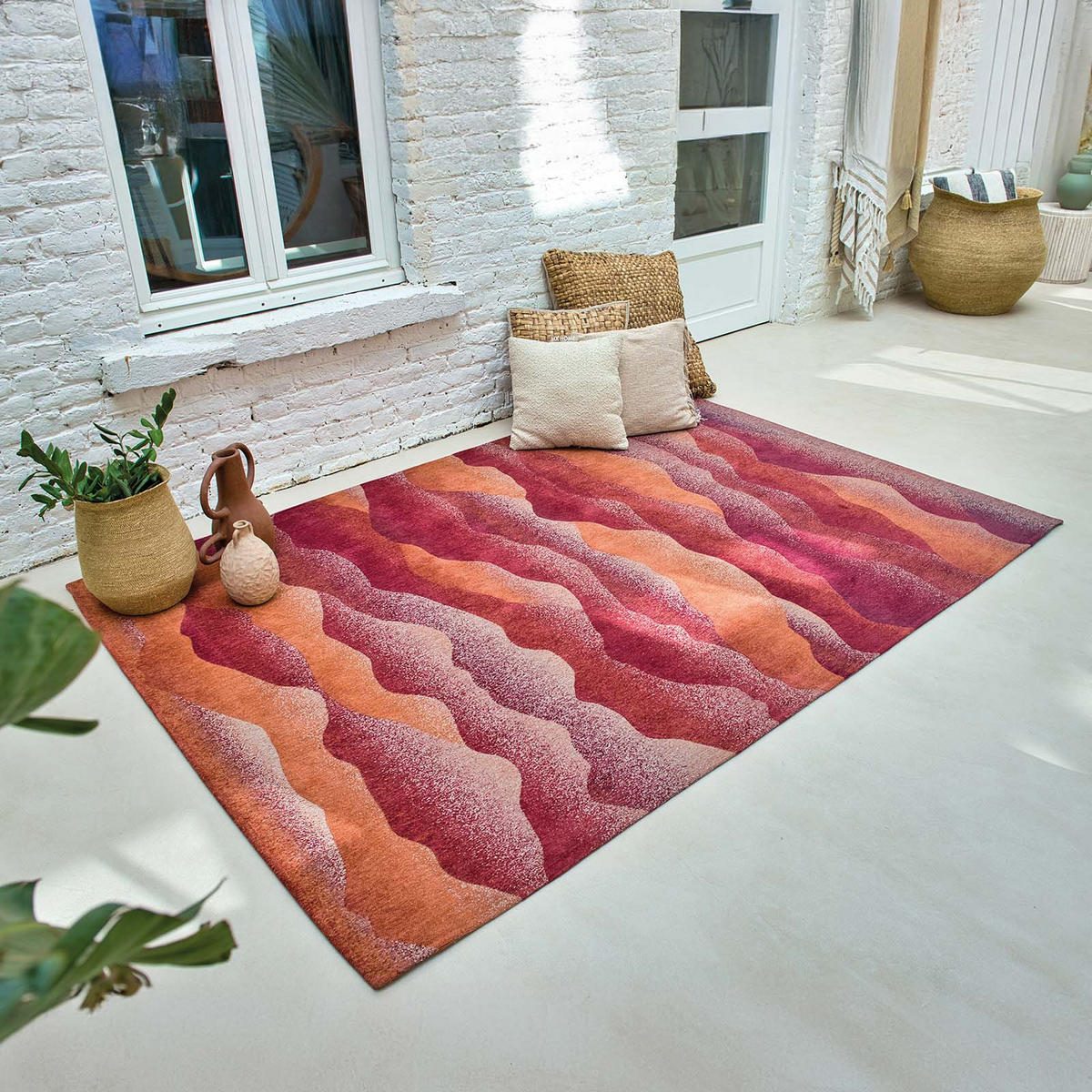 TEPPICH In-/Outdoor Flachgewebe HARVEST Rot 170 x 240 cm - Rot, Textil (170/240cm) - Novatrend