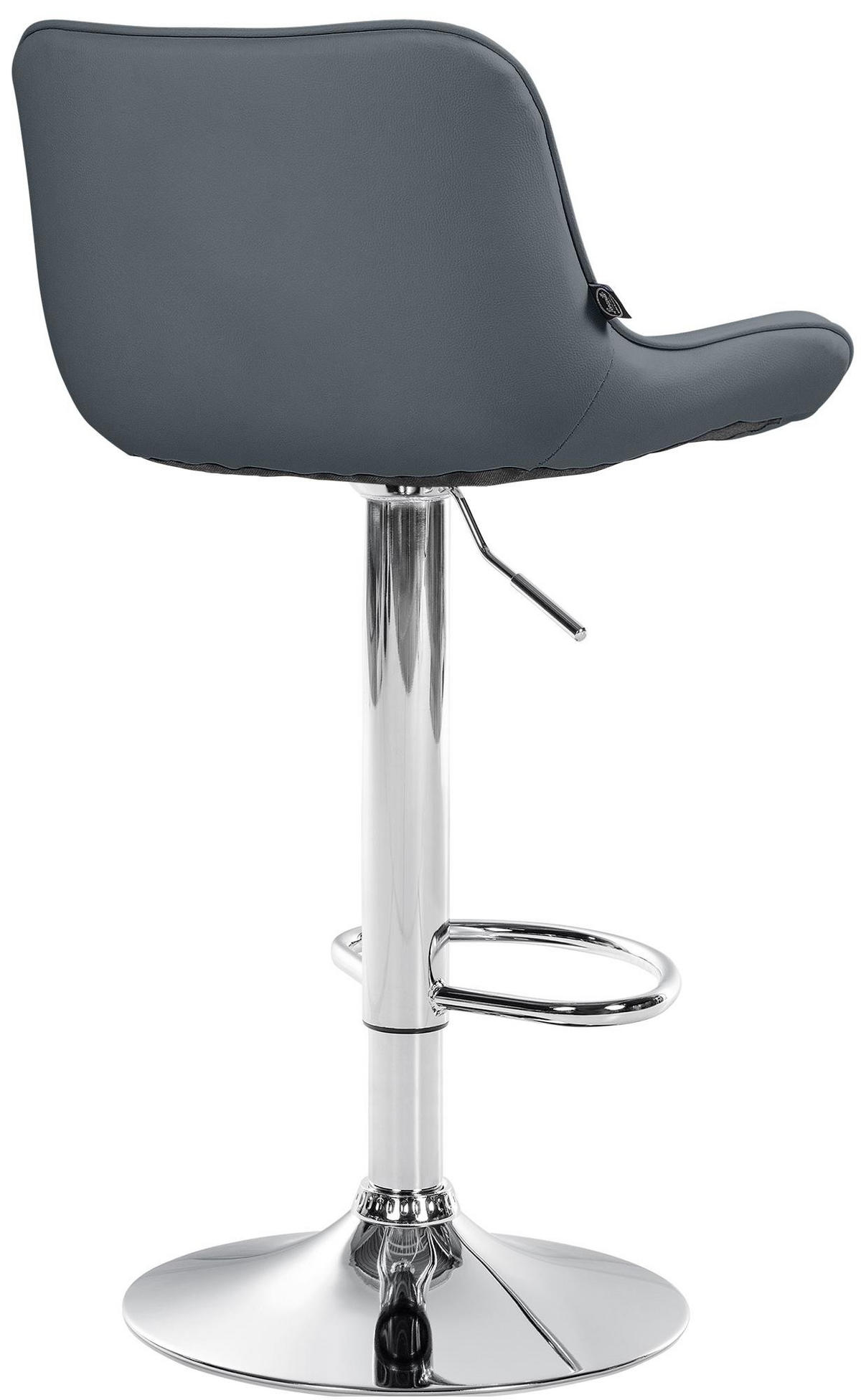 BARHOCKER Lederlook grau - Chromfarben/Grau, Textil/Metall (49/85/51cm) - CLP