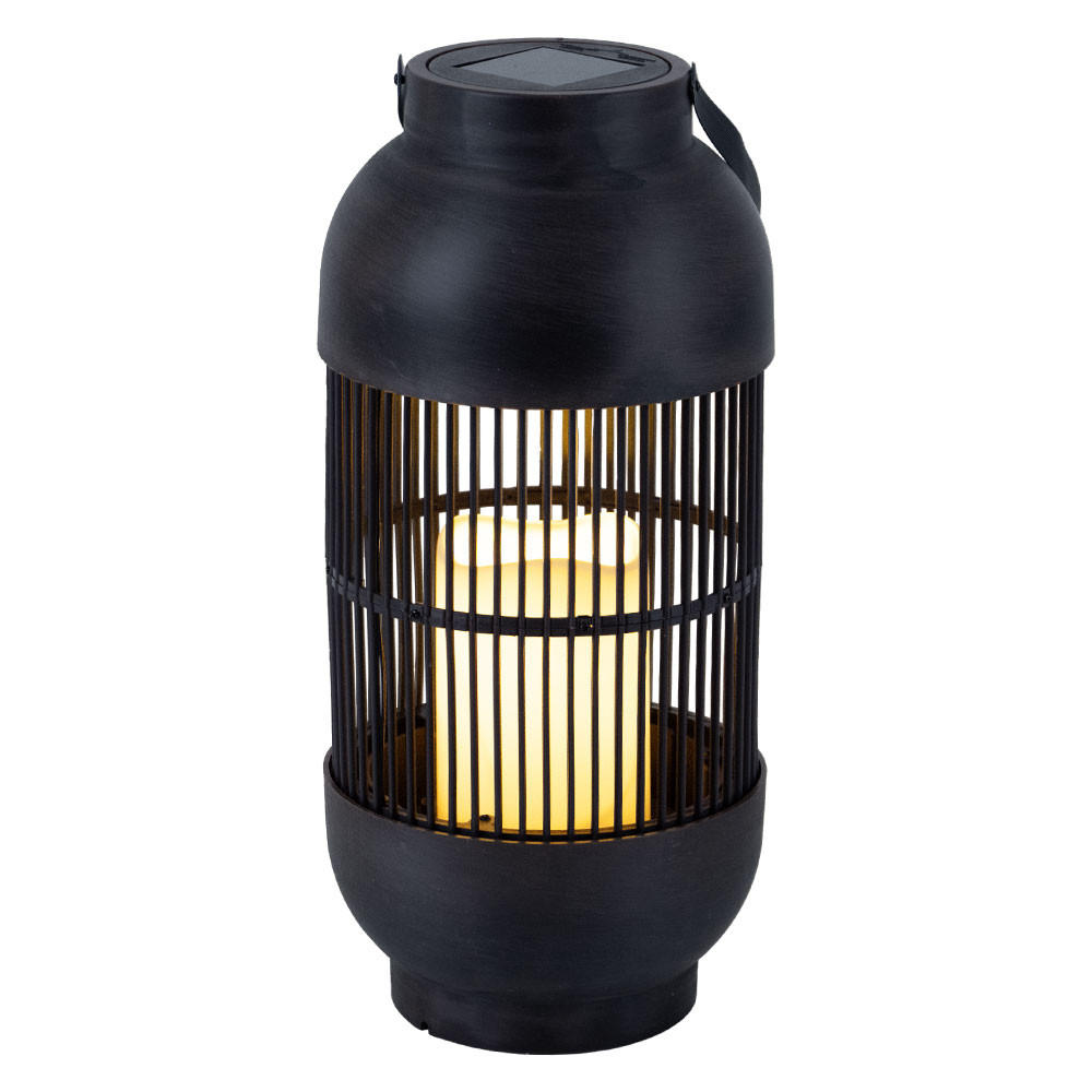 LED AUSSENLEUCHTE Solar Kerze Schwarz - Schwarz, Kunststoff (14.5/14.5/33cm)