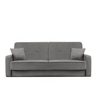SCHLAFSOFA ORIO 3 Personen, Chenille-Stoff, Aschgrau - Hellgrau/Grau, Textil (219/90/90cm) - KONSIMO®