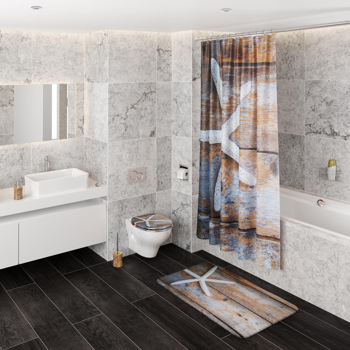 WASCHBECKENSTÖPSEL Bahia - Braun, Kunststoff/Metall (4/7/7cm) - Sanilo