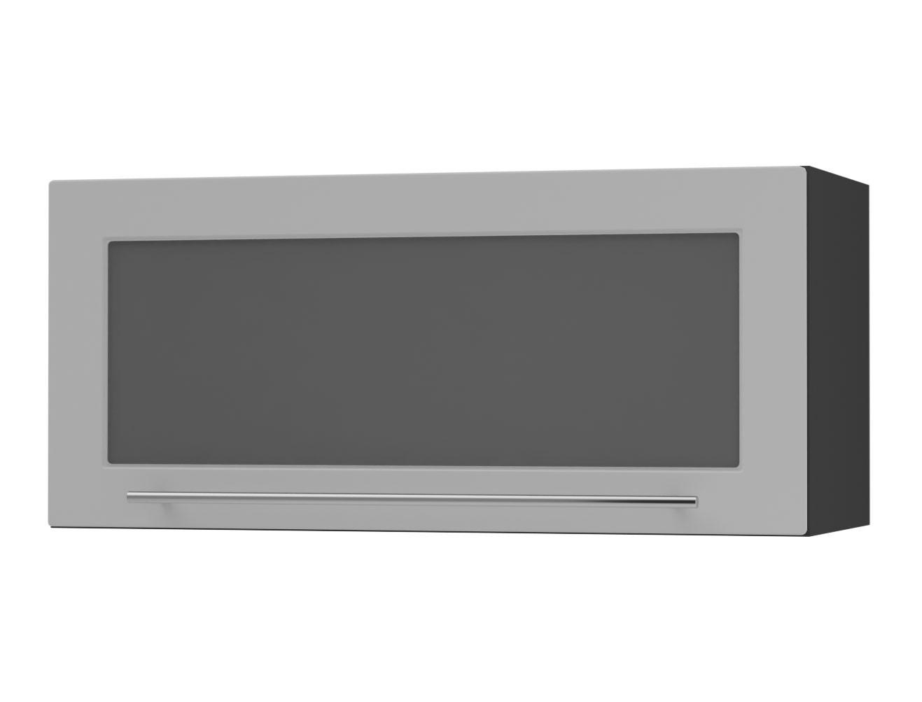 KLAPPHÄNGESCHRANK Kvantum W4BS/80 Dust Grey Matt / Schwarz Matt 80 / 32,5 / 36cm - Schwarz/Grau, Holz/Holzwerkstoff (80/36/32.5cm) - Feldmann-Wohnen